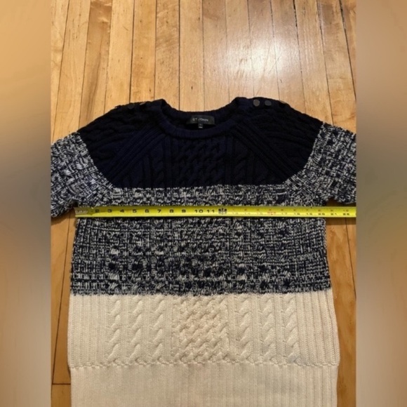 St. John Cable Knit Color Block Sweater - Picture 6 of 8